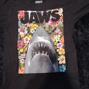 Jaws Black Graphic Tee - Short Sleeve